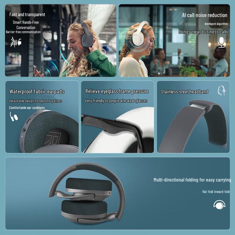 Philips TAH7508WT Wireless Noise-Cancelling Over-Ear Headphones