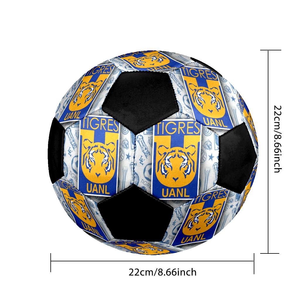 Tigres UANL Indoor Soccer Ball Colorful Machine Stitched PVC Size 5 Team Training Competition Ready Durable High-Bounce Cool Sports Gift