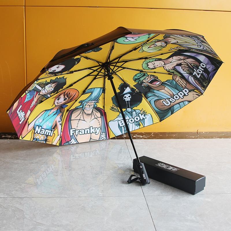 Складной зонт ONE PIECE, оригинальный женский виниловый зонт, 10 костей, автоматический морской зонт King с принтом бренда Tide
