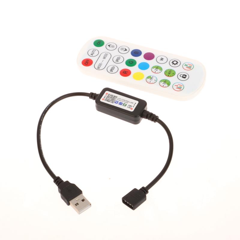 1 Set Rgb Colorful Led Light Strip Connector For App Control Dc Usb 5V-24V Music Colorful Tape Light Mini Bluetooth Controller