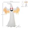 Halloween Inflatable Ghost 2.4 m Decoration with LEDs IP44 Self-Inflating Polyester White + Red 150 x 80 x 240 cm