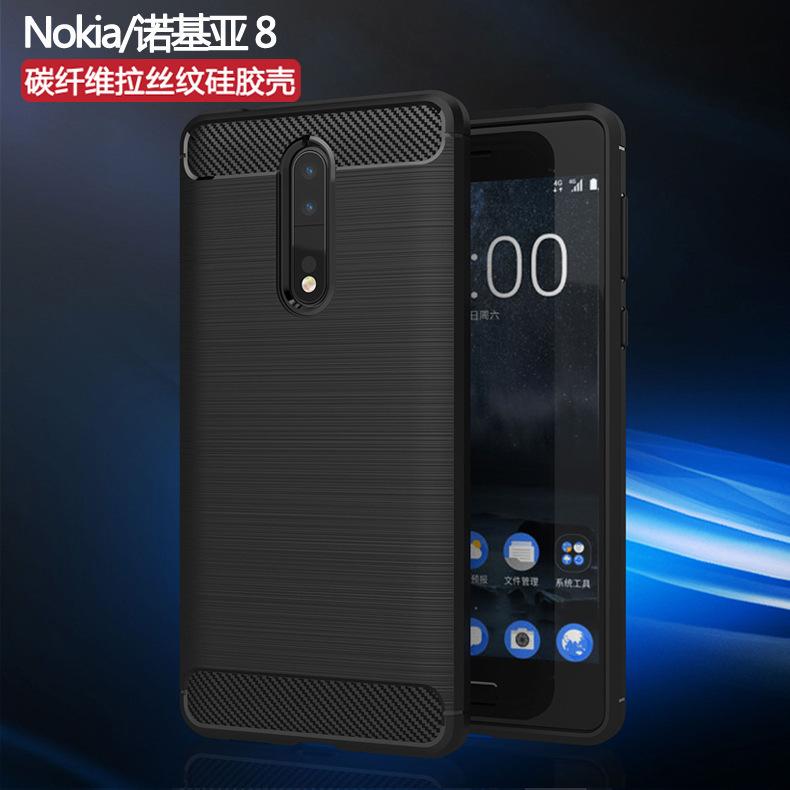 Подходит для чехла для мобильного телефона Nokia 1, защитного чехла для Nokia 1, противоударного чехла из текстурированного ТПУ с эффектом карбона