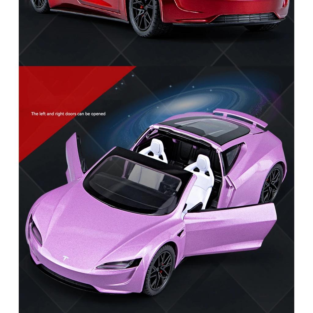 1/24 Tesla Roadster Supercar Alloy Model Car Toy Diecasts Metal Casting Sound and Light Car Toys for Children Vehicle