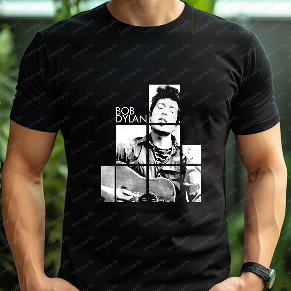 Loose and Retro Folk Singer Bob Dylan's Summer Fashion Short-sleeved Men's and Women's Round-neck Comfortable T-shirt