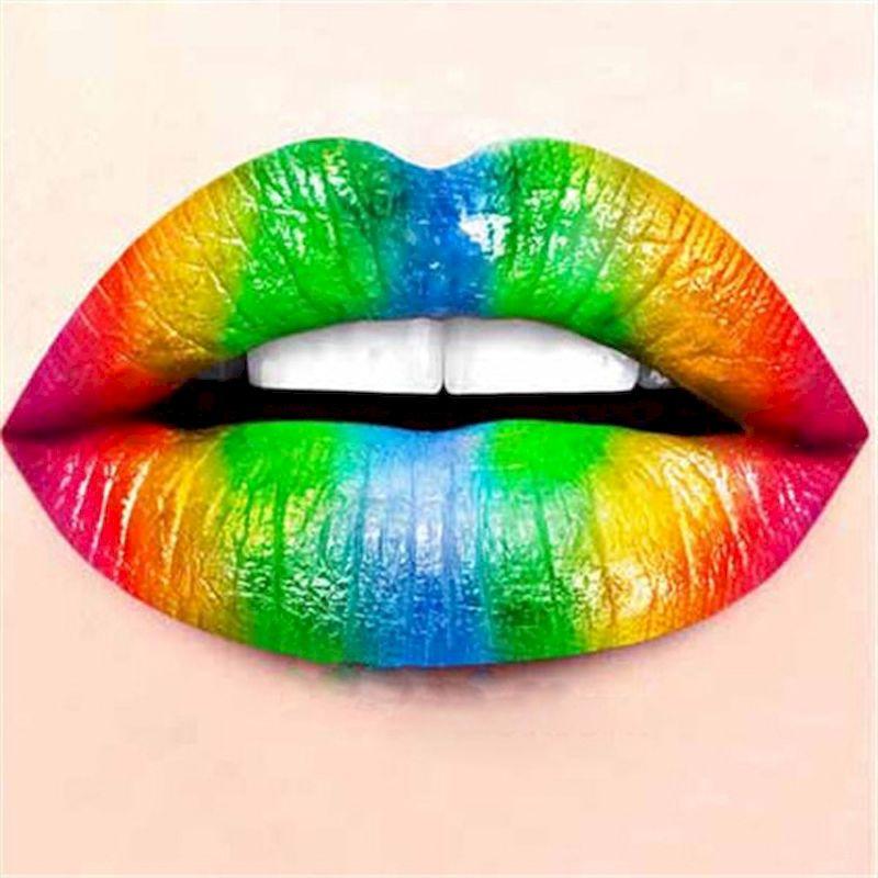 5D DIY Diamond Painting Cross Stitch Kits Diamond Mosaic Colorful Lip Full Round Drill Landscape Handicraft De