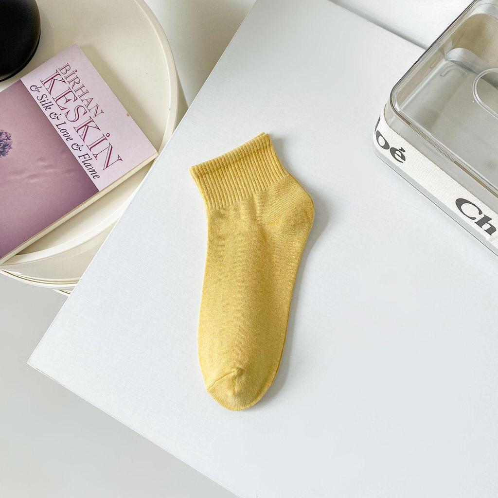 Женские спортивные носки Morandi Color Cotton Mid-Tube: Модный однотонный цвет для студентов и любителей активного отдыха.