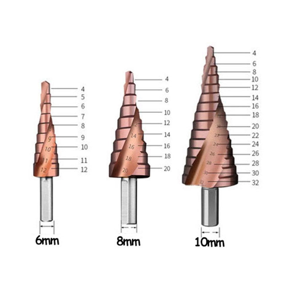 Ступенчатое сверло по дереву, конусное сверло по дереву, быстрорежущая сталь, вращающийся сверлильный инструмент, 4-12 мм