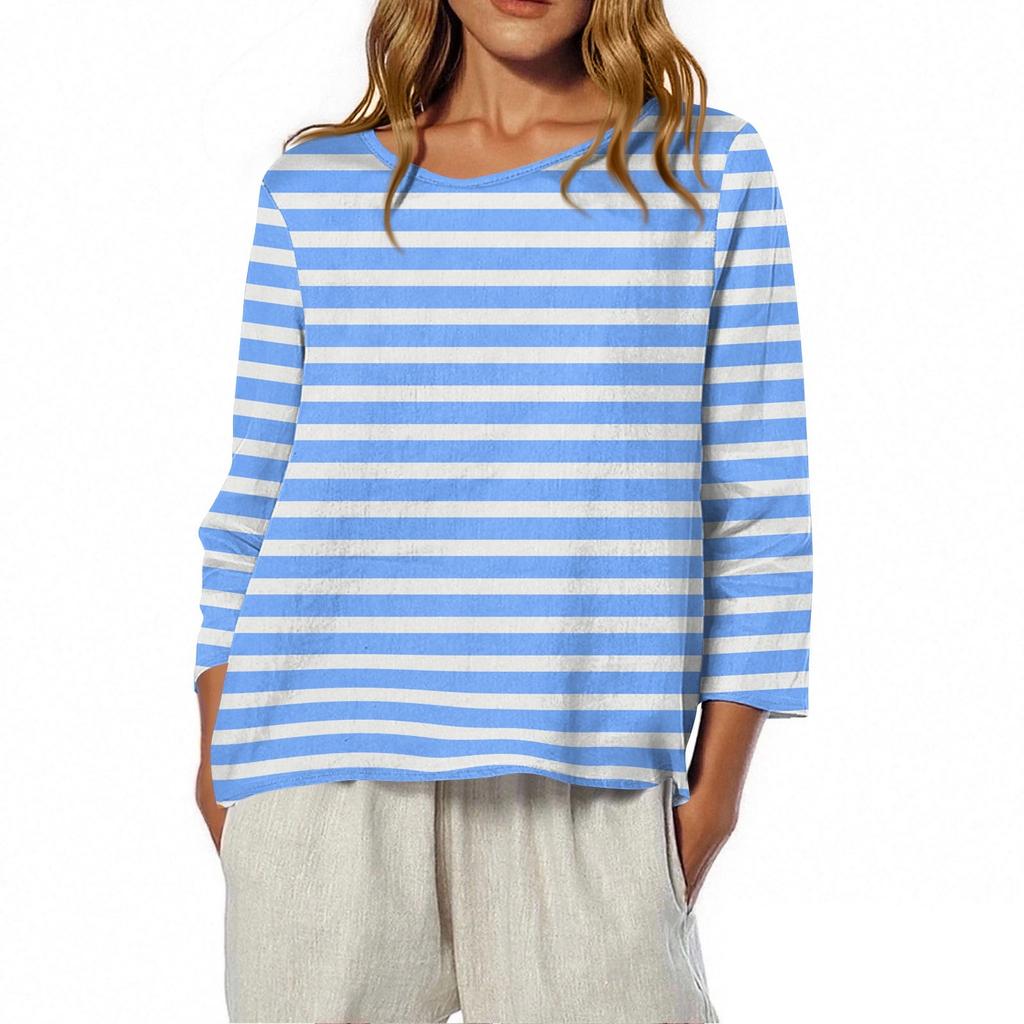 Женская футболка с круглым вырезом и рукавом 3/4 с принтом