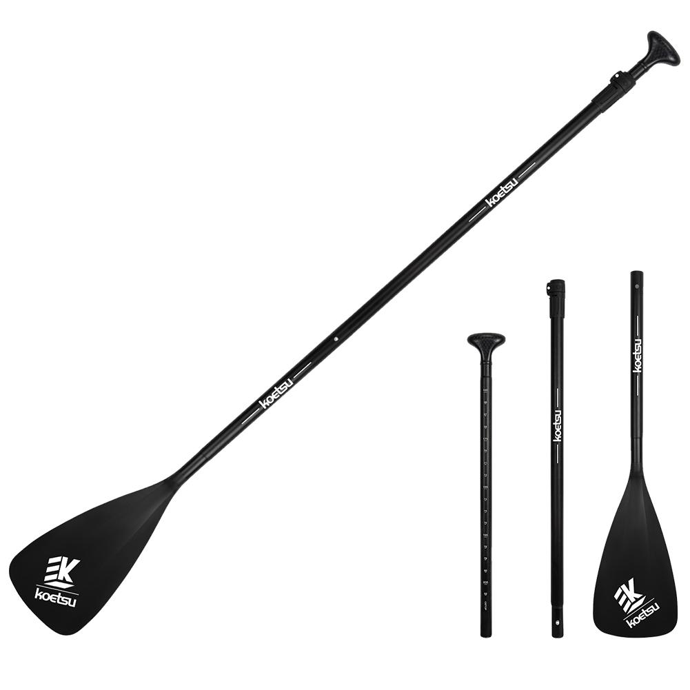 3-Piece Stand Up Paddleboard Paddles Adjustable Length SUP Surfpaddle Aluminum Alloy Single Head Paddle for Canoe Kayaking