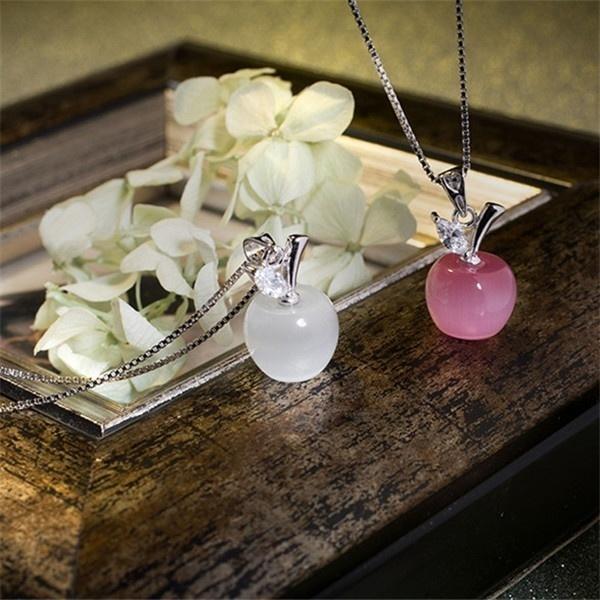 Couples Pendant In Opal Apple Shape AVE