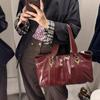 Модная ретро портативная сумка-тоут женская 2026 новый простой наплечный мешок корейская версия иностранного стиля сумка-мессенджер для commuters