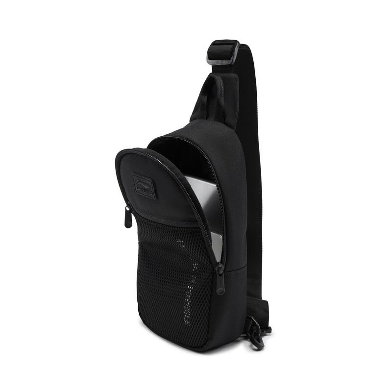 New LiNing Sports Life Collection Polyester Sling Bag Unisex Basic Black ABDV373-1