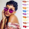 Fashion Ladies Cat Ear Sunglasses Frameless Jelly Transparent Glasses Retro All-in-one Ocean Piece Candy Color Eyewear