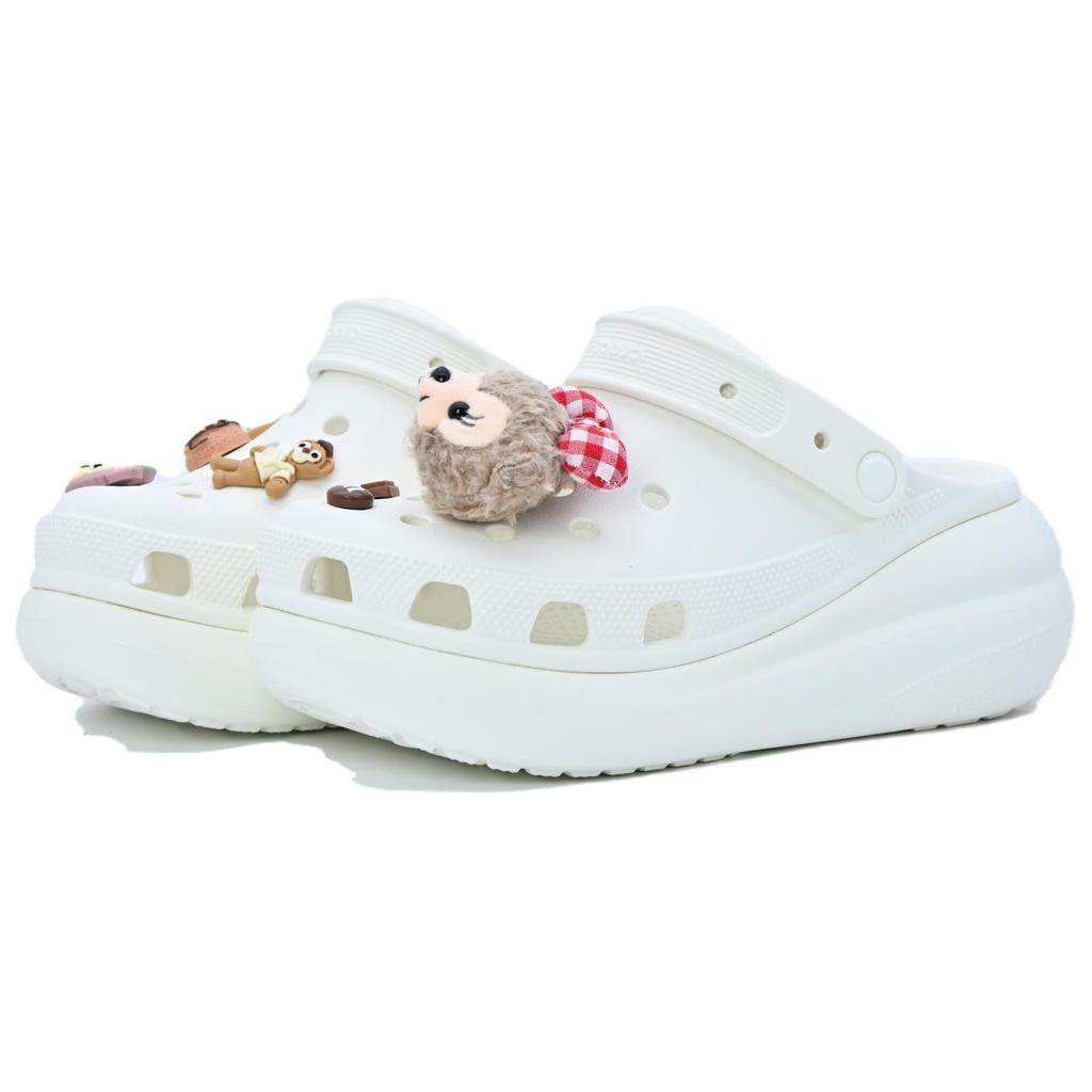 Crocs Кроксы Crush Clog Мультяшный Медведь STAR Повседневные Модные Кроксы Унисекс Белые