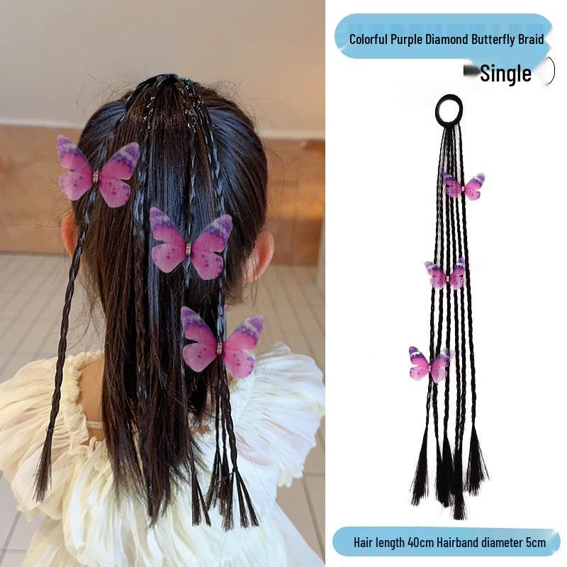 Очаровательный набор аксессуаров для волос в виде бабочек для девочек — включает в себя плетеные жгуты, резинки и повязки с бантами