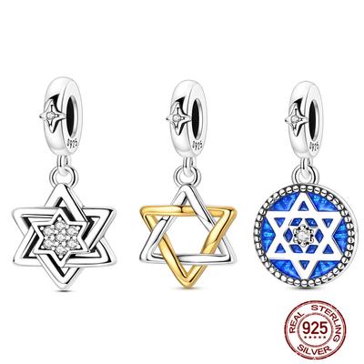 Новое в серии Hexagram Медное Сердце Любовь Подвески Шармы Украшения Подходят к Оригинальному Браслету Для Женщин Подарок Своими Руками