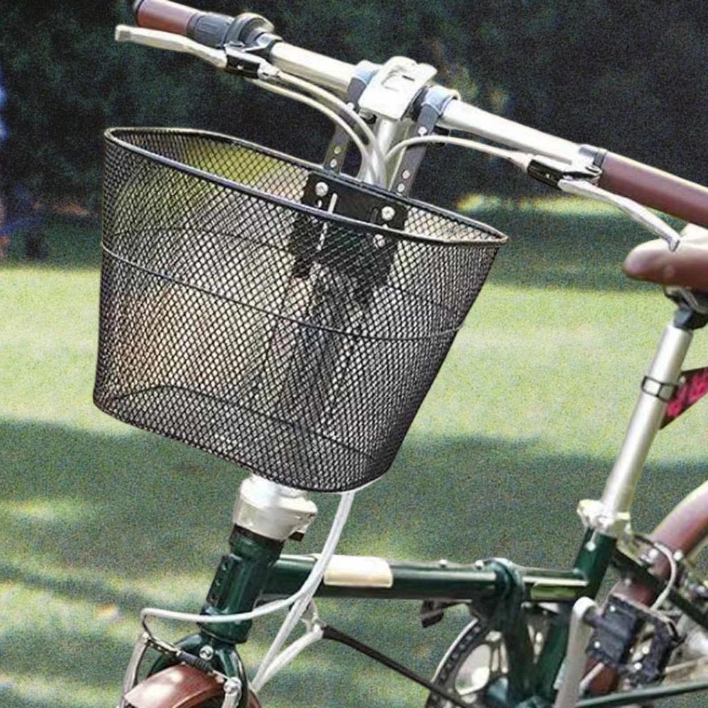 Detachable Front Bike Basket,Metal Wire Basket,with Hooks Adjustable Fitting for Outdoor