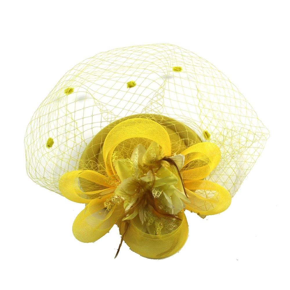 Свадебный головной убор Перья Шляпка Фасинатор Синамей Перья Вечеринка Сетка Повязка для волос Свадьба