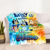 Bluey's Soccer Fun Personalized Name Blanket Gift Customizable Blanket Durable Comfort for Couch Home Decor Bedding Living Room for All Occasions