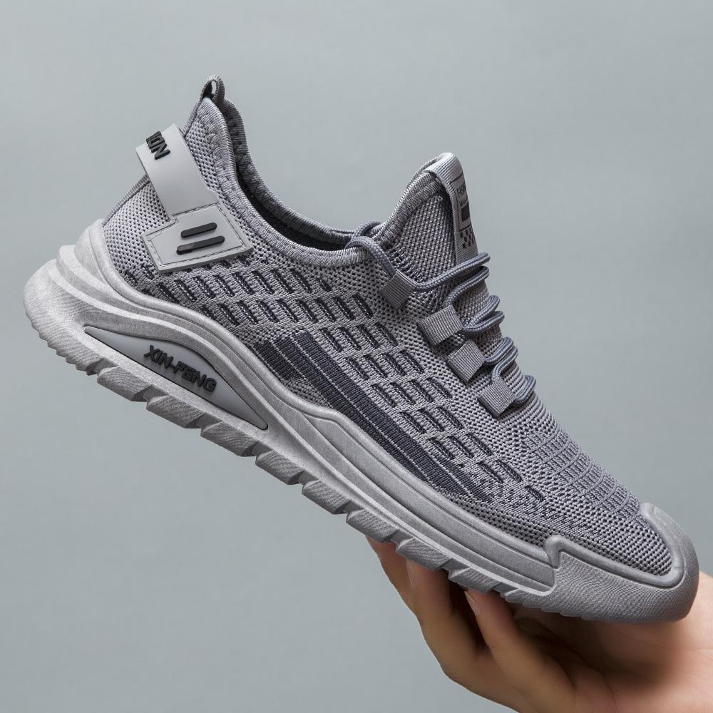 Модная мужская обувь 2024 года, весна и осень, новые мужские сетчатые легкие дышащие спортивные туфли, дышащая повседневная обувь