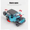 1:32-масштабный Jeeps Wrangler Rubicon 1941, модель игрушечного автомобиля, автомобиль с высокой имитацией, звуком и светом, коллекция внедорожных сплавов, игрушечный автомобиль для детей
