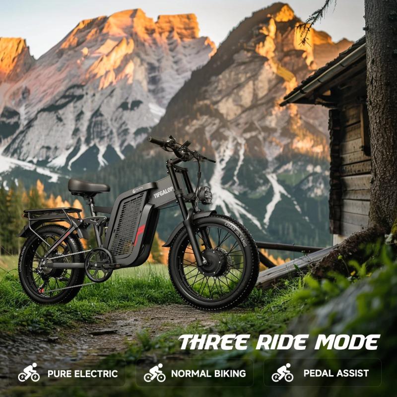 2025 Новый F7 2000W высокопроизводительный двухмоторный 52V 24AH Электрический велосипед 20-дюймовые Толстые шины Гидравлический масляный тормоз двойная амортизация