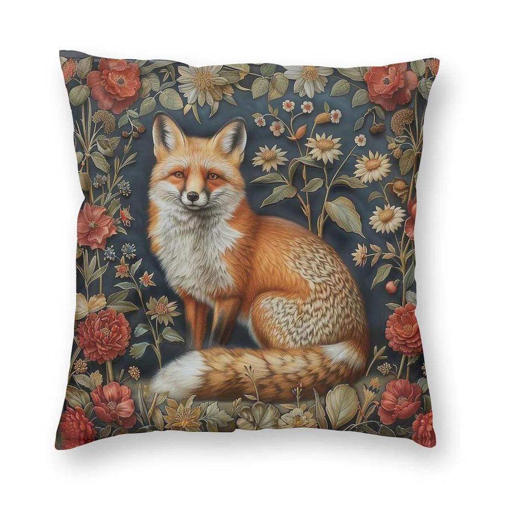 Наволочка для подушки William Morris Fox Square Полиэстер Лен Бархат Креативная Молния Декор Наволочка для декоративной подушки Чехол для домашней подушки