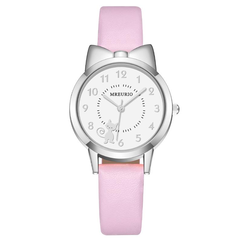 Милый котенок с бантом цифровые часы для девочек студенческие женские часы ремень кварцевые часы