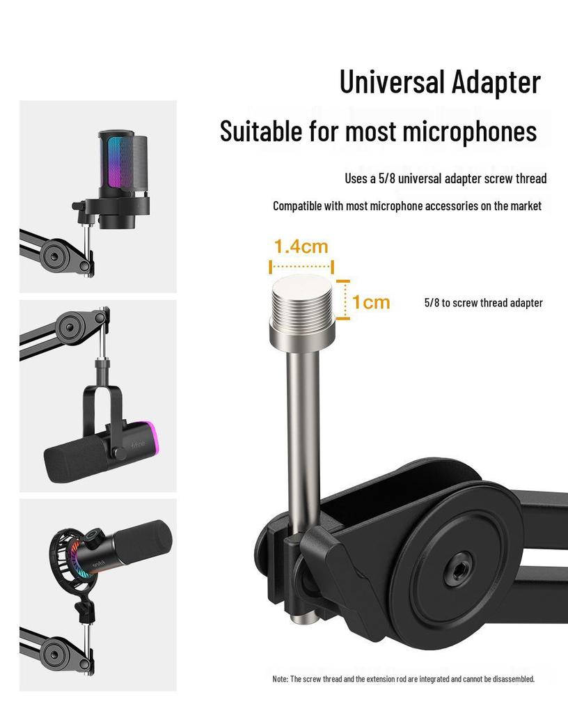 Профессиональная ударопрочная микрофонная стойка Fifine с фиксированной стрелой