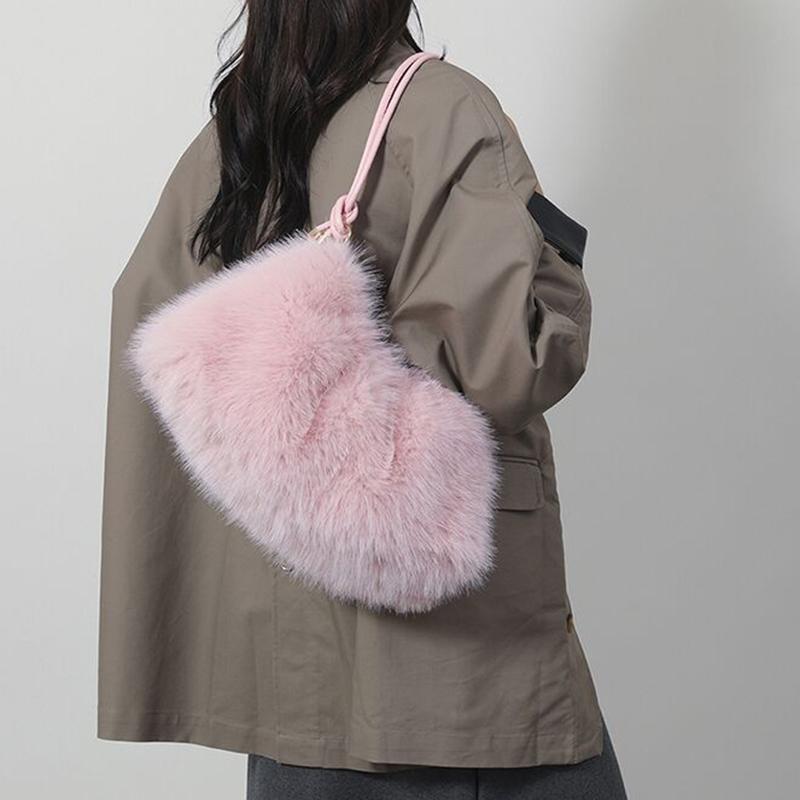 Yogodlns Женская осенне-зимняя сумка из искусственного меха, модная, универсальная, с плюшевой сумкой, однотонная, большой вместимости, на молнии, на плечо