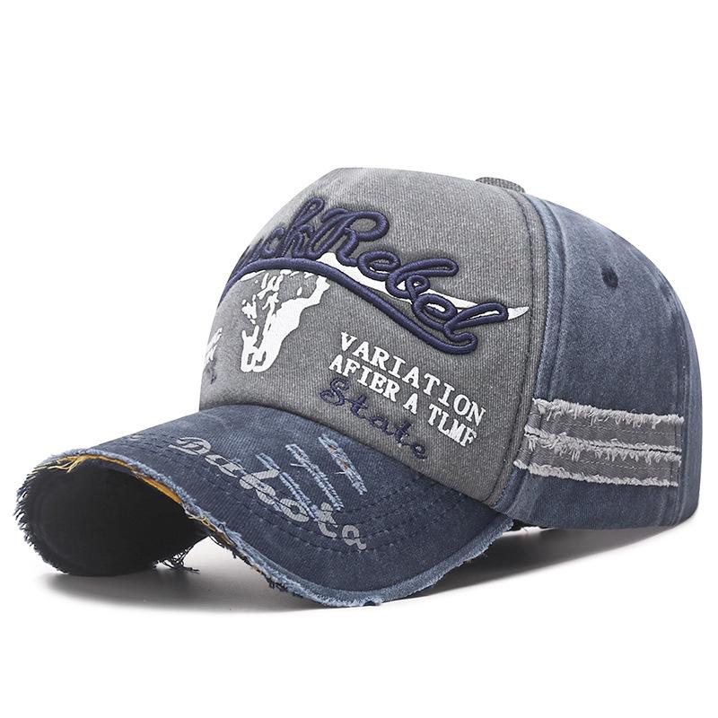 Бейсболка с покрытием, промытая, для весенних и осенних сезонов, с пятью частями, с регулировкой вспышки, поврежденная старая кепка от солнца, пятно от импортной торговли