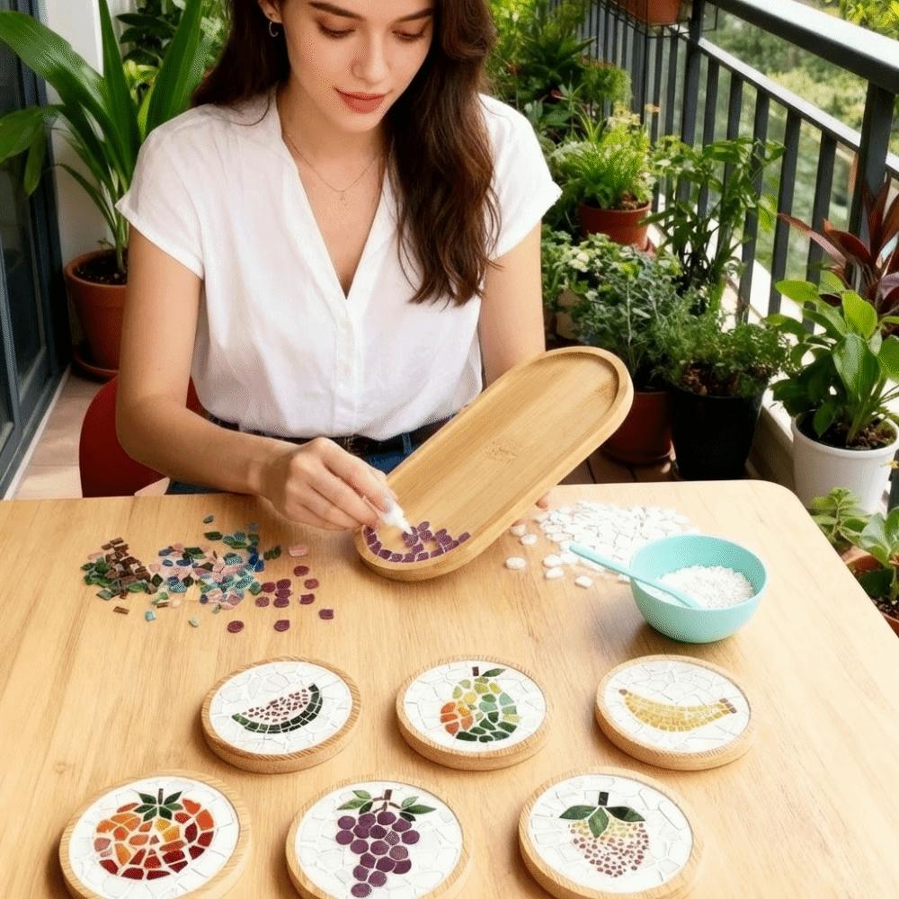 Oval Wooden Tray Heat Resistant Wooden Storage Tray Eco-Friendly Coffee Cup Mat Coaster Restaurant