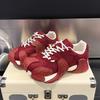 Мода Красный Женский 2025 Новый Весна Лето Универсальный Спорт Досуг Oes Ретро Гоночный Мягкий Бот Agan Oes Кросс Повседневная Обувь