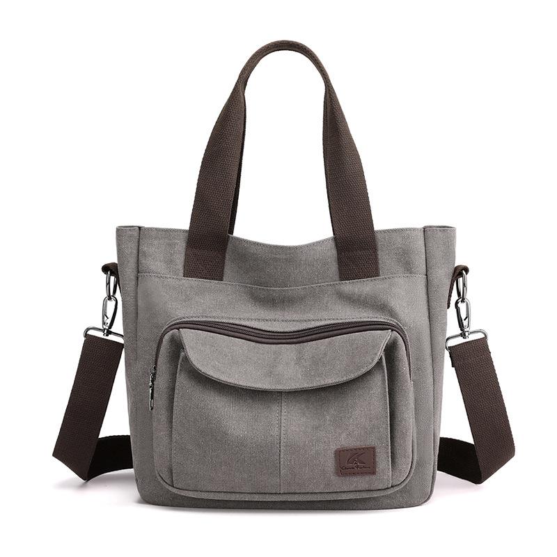Large Capacity Women's Bag Canvas Bag Women's Commuter Tote Bag with Simple Single Shoulder Crossbody Bag