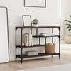 Console Table Brown Oak Effect 100 X 30 X 75 Cm Engineered Wood