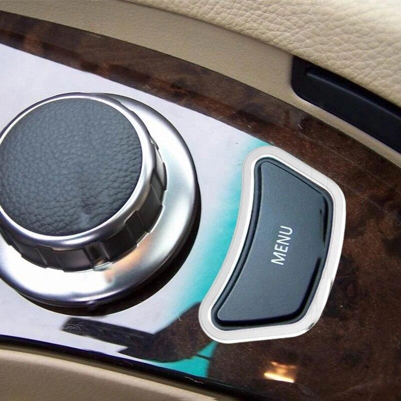 Консоль управления автомобилем, мультимедийная панель, кнопка меню, декоративная рамка, внутренние наклейки для BMW 5 серии E60, автомобильные аксессуары