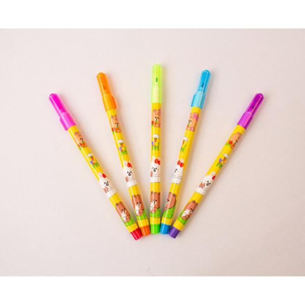 Line Friends Colored Pencil 20 Colors + Marker Pen 18 Colors Random Delivery Set, 1 Set