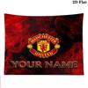 Manchester United F Custom Name Wall Tapestry Aesthetic Wall Hanging Printed Fabric Blanket Decorative Tapestries for Bedroom Living Room Home Decor