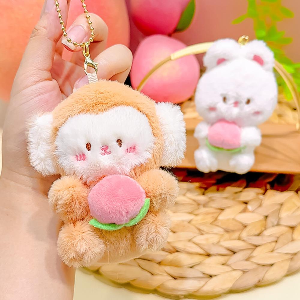 Wallet Plush Monkey Coin Purse Portable Cartoon Rabbit Keychain Bag Plush Doll Keychain Bag Travel