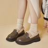 Autumn and Winter British Style Small Leather Shoes for Female New Student's Japanese Vintage Plush Warm Cotton Shoes for Women