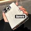 Блестящий чехол с узором «Снежная гора Аврора» для iPhone 16 15 14 13 Pro Max 16Pro, роскошная镀层, защитное стекло для объектива камеры, противоударная крышка