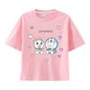 Pure Cotton Childrens Shortsleeved Tshirt for Summer Boys and Girls Halfsleeved Childrens Clothing with Doraemon Pattern