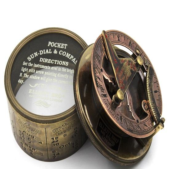 Винтажный компас НАВИГАЦИОННЫЙ инструмент Морские солнечные часы Компас с кожаным чехлом-календарем