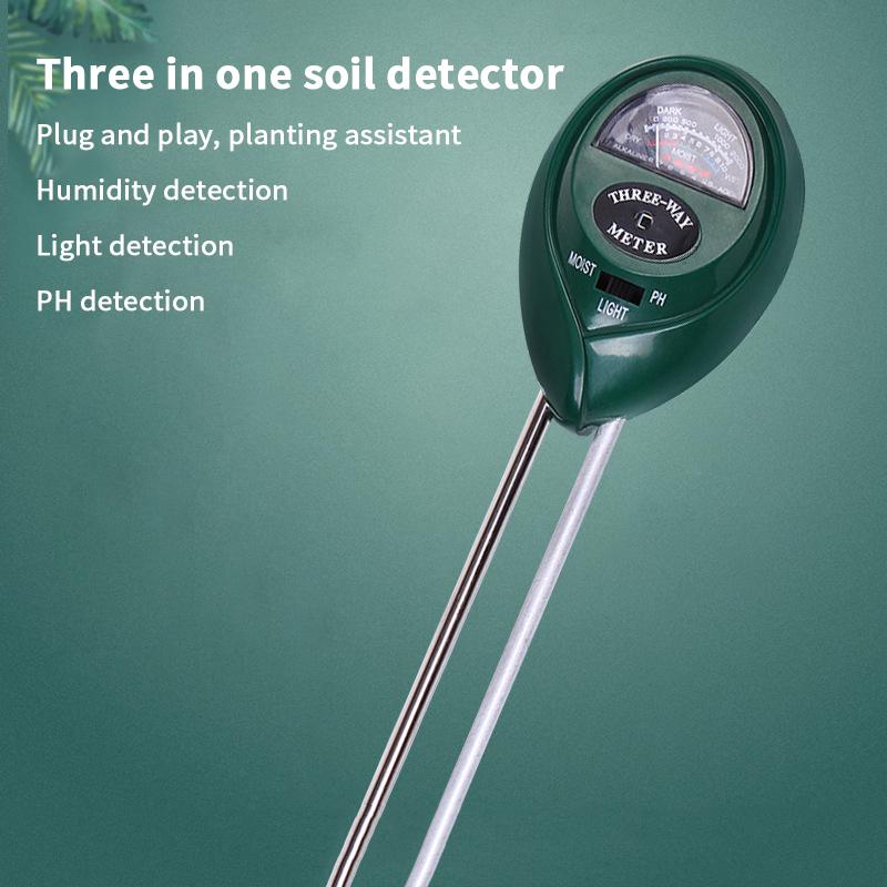 Plant Test Flower Instrument Tool 3 In 1 Soil Meter Moisture Light Ph Testers With 2 Probes Soil Monitor For Garden