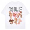 Футболка с забавным мемом «Milf Man I Love Feet» Лето 2025 Мужская Женская Юмор Модная футболка Хлопок Оверсайз Повседневная футболка Уличная одежда