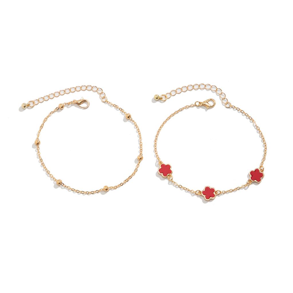 Аксессуары Стильный Простой Универсальный Цепочка Аксессуары для ног INS Ветер Сплав Персонализированный Цепочка для ног с цветком из пяти лепестков Женщины