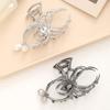 1Pc Halloween Black Spider Hair Claw Clips With Pearl Charm Design,Metal Gothic Punk Hair Clips Strong Hold Hair Accessories