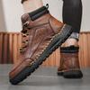 Men's Retro Leisure Shoes Autumn/ Winter Cow Split Leather Men Boots Comfortable Motorcycle Boots Winter Boots