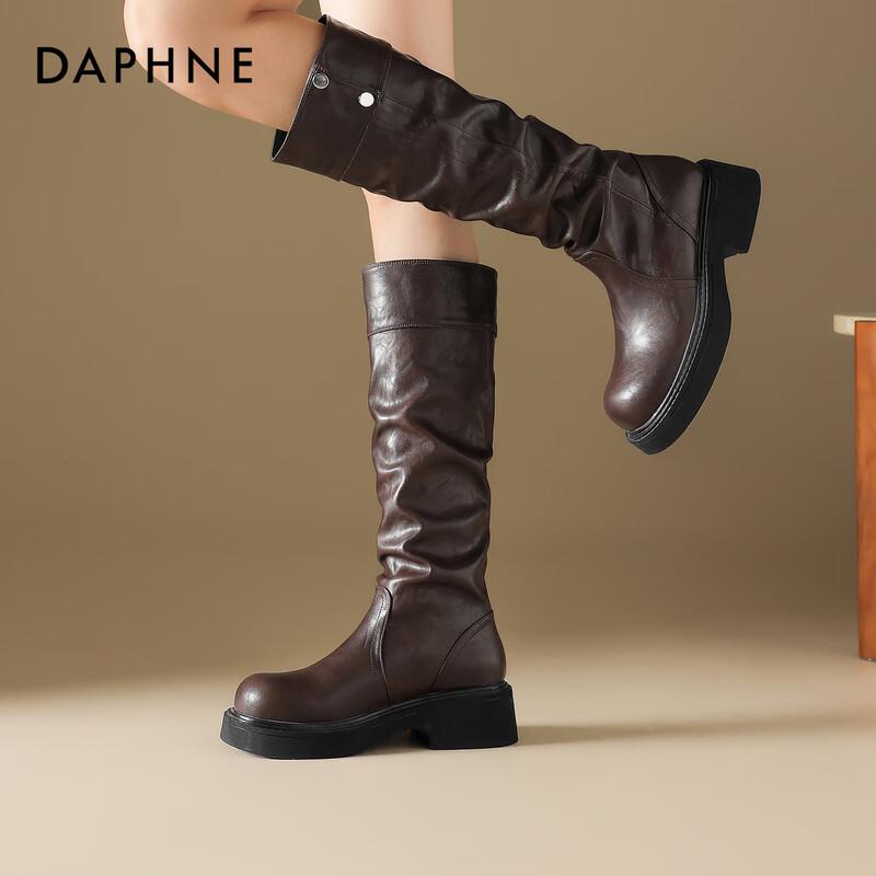 Женские зимние вестерн-ботинки на платформе и устойчивом каблуке Daphne