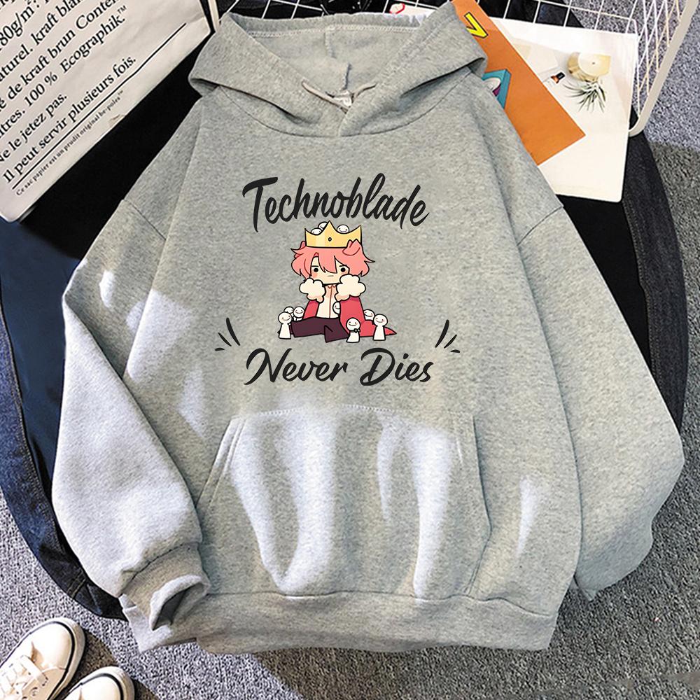 Dream SMP Game Hoodie Retro Style Technoblade Never Dies Print Sweatshirt Funny Cartoon Tops Women/Men Kawaii Hoodies